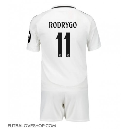 Dres Real Madrid Rodrygo Goes #11 Domáci pre deti 2024-25 Krátky Rukáv (+ trenírky)